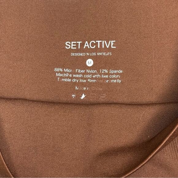 SET Active Sculptflex Seamless 7/8 Athletic Leggings in Copper Brown Size Medium - Picture 4 of 7